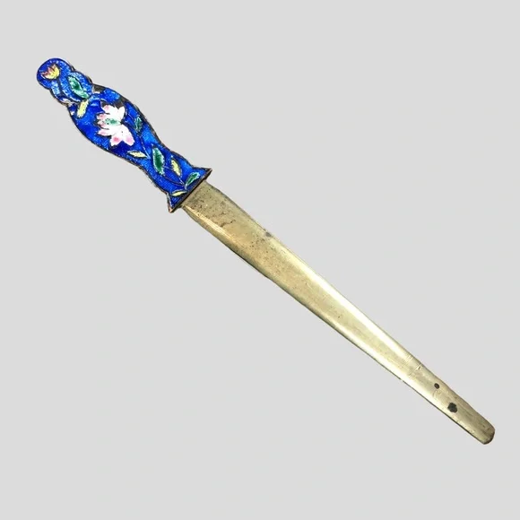 SOLD Antique Chinese Enamel Letter Opener - Picture 1 of 5